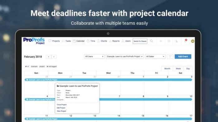 ProProfs project planning tool