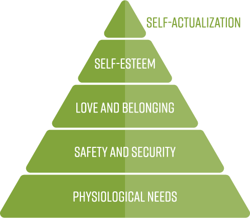 5 levels of Maslow's Hierarchy of needs