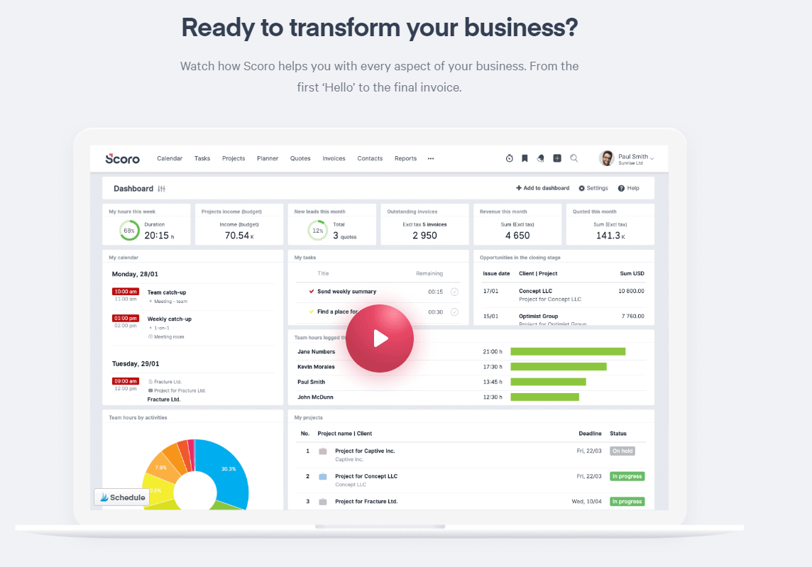 Scoro: task management software